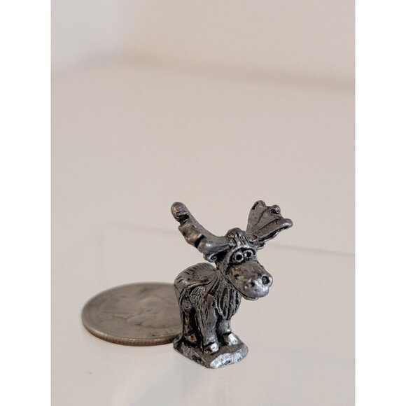 Solid Pewter Silver MOOSE Funny Highly Detailed Figurine Bartlett - Picture 6 of 7